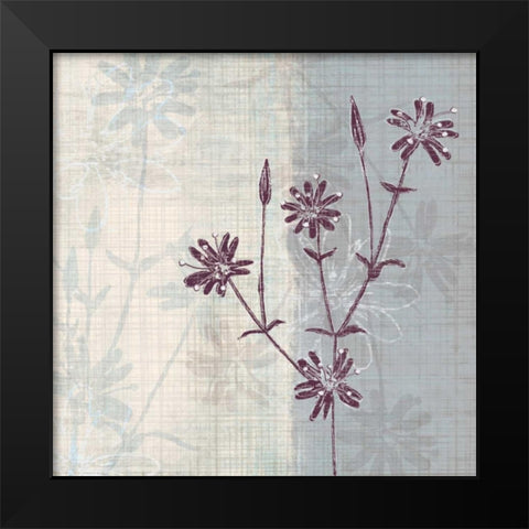 Periwinkle Fields II Black Modern Wood Framed Art Print by Venter, Tandi