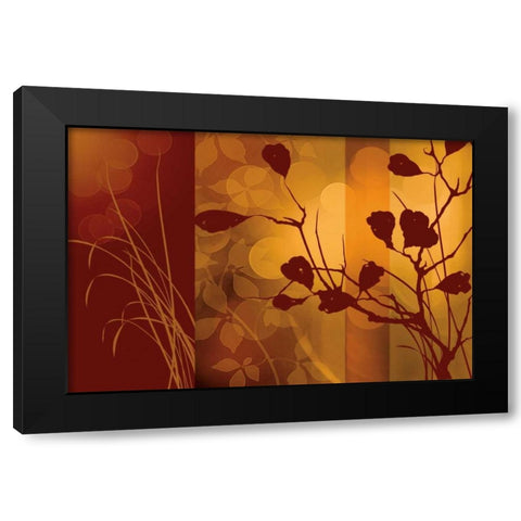 Scarlet Silhouette Black Modern Wood Framed Art Print with Double Matting by Aparicio, Edward
