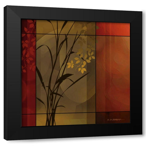 Floral Warmth Black Modern Wood Framed Art Print by Aparicio, Edward