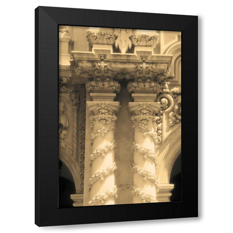 Column II Black Modern Wood Framed Art Print with Double Matting by Gilboa, Marina Drasnin