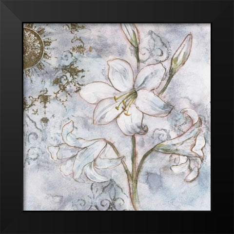 Floral Pearls II Black Modern Wood Framed Art Print by Nocito, James