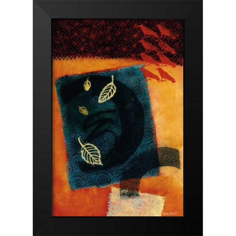 The Crows Debate Black Modern Wood Framed Art Print by Willson, Valerie