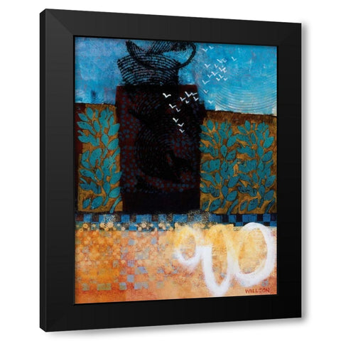 Midsummer Morning Black Modern Wood Framed Art Print by Willson, Valerie