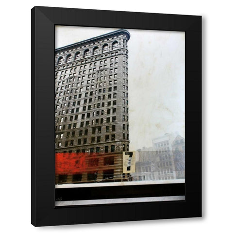 Brooklyn Bridge Black Modern Wood Framed Art Print with Double Matting by Bailey, Nathan