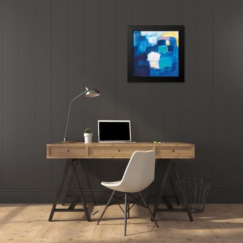 Night Music Black Modern Wood Framed Art Print by Noel, Noella