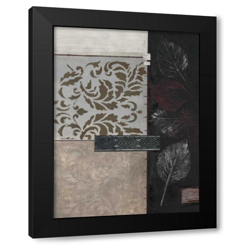 Silver Damask II Black Modern Wood Framed Art Print with Double Matting by Tunick, Connie