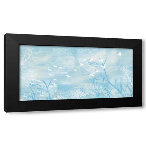 Flutterby IV Black Modern Wood Framed Art Print with Double Matting by Wood, Arleigh