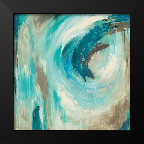 Blue Hawaii Black Modern Wood Framed Art Print by Wani Pasion