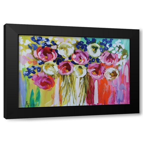 Summer Salsa Black Modern Wood Framed Art Print by Brooks, Amanda J.
