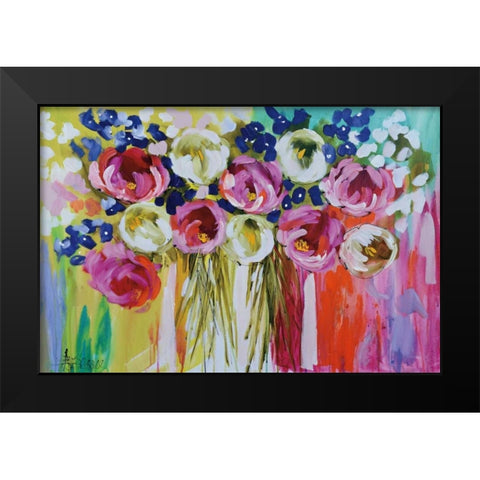 Summer Salsa Black Modern Wood Framed Art Print by Brooks, Amanda J.