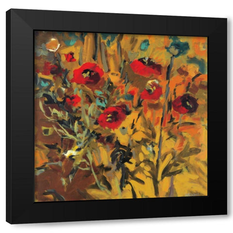 Wild Poppies Black Modern Wood Framed Art Print with Double Matting by Harwood, Jennifer