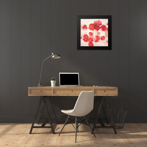 Roses Black Modern Wood Framed Art Print by Harwood, Jennifer