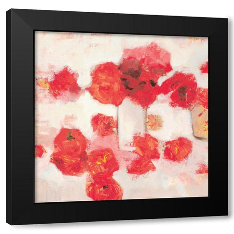 Roses Black Modern Wood Framed Art Print with Double Matting by Harwood, Jennifer