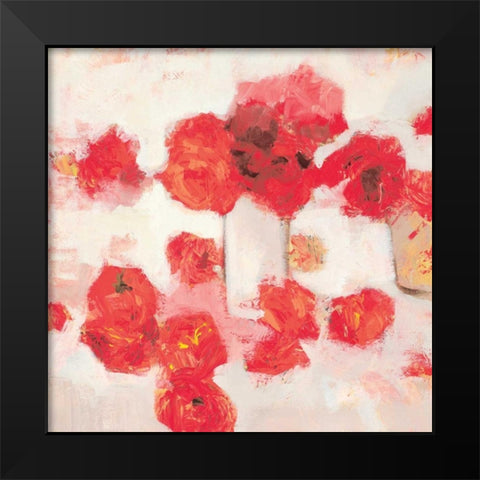 Roses Black Modern Wood Framed Art Print by Harwood, Jennifer