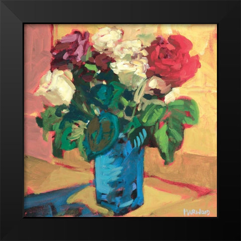 Spring Collection Black Modern Wood Framed Art Print by Harwood, Jennifer