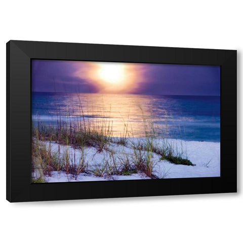 Pensacola Moonrise Black Modern Wood Framed Art Print with Double Matting by Jones, Mike