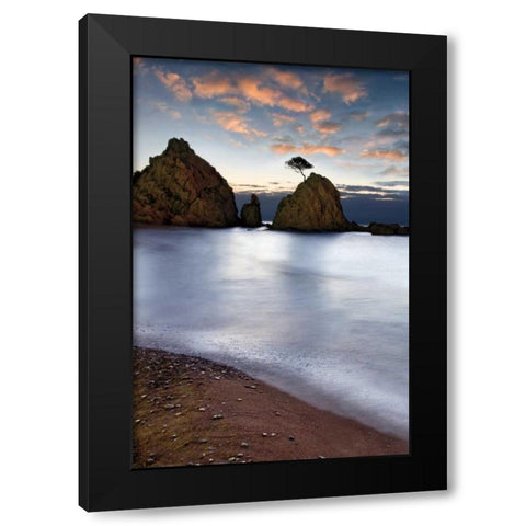 Tossa de Mar Black Modern Wood Framed Art Print with Double Matting by Ortega, Xavier