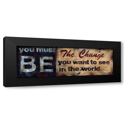 Be The Change Black Modern Wood Framed Art Print with Double Matting by Pasion, Wani