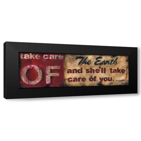 Take Care Of The Earth Black Modern Wood Framed Art Print with Double Matting by Pasion, Wani