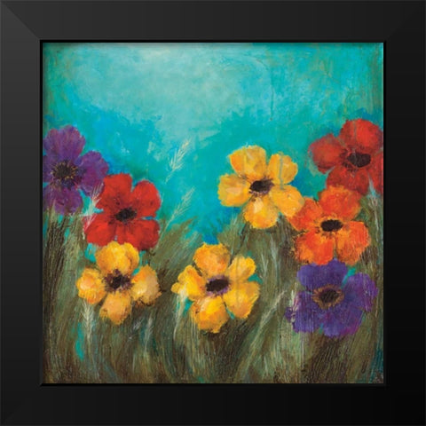 HAPPY Black Modern Wood Framed Art Print by Pasion, Wani