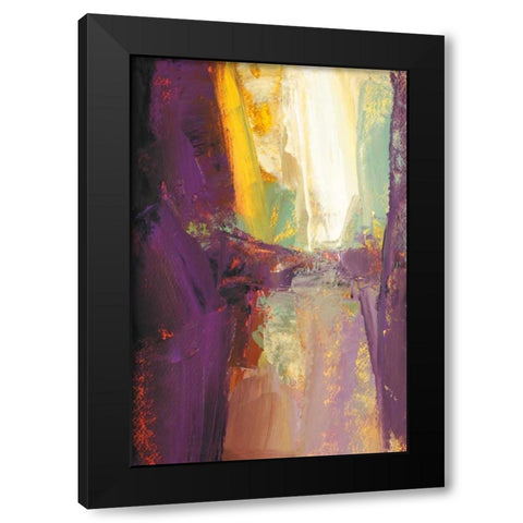 Violet Falls Black Modern Wood Framed Art Print by Shire, Martin