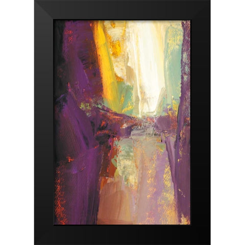 Violet Falls Black Modern Wood Framed Art Print by Shire, Martin