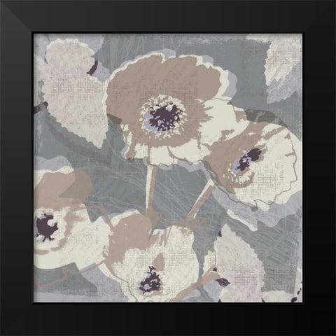 Flower Layers I Black Modern Wood Framed Art Print by Venter, Tandi