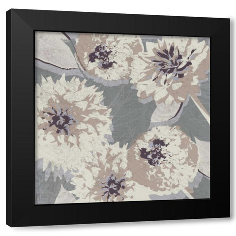 Flower Layers II Black Modern Wood Framed Art Print by Venter, Tandi