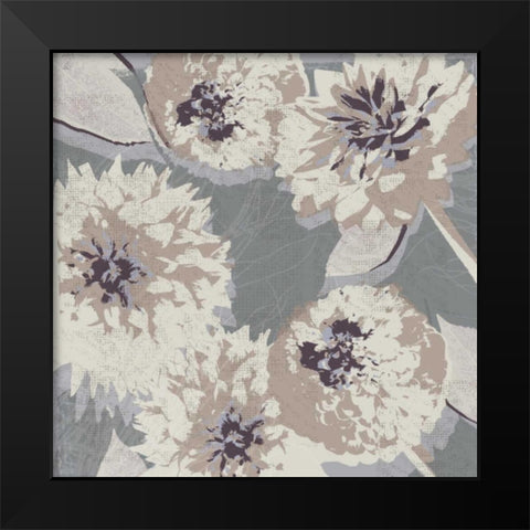 Flower Layers II Black Modern Wood Framed Art Print by Venter, Tandi