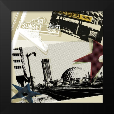 Hollywood Blvd. I Black Modern Wood Framed Art Print by Venter, Tandi