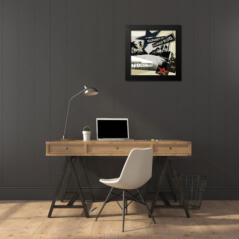 Hollywood Blvd. II Black Modern Wood Framed Art Print by Venter, Tandi