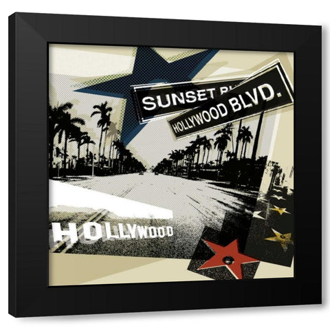 Hollywood Blvd. II Black Modern Wood Framed Art Print with Double Matting by Venter, Tandi