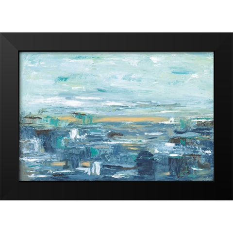 Be Happy Black Modern Wood Framed Art Print by Veysey, Sofia