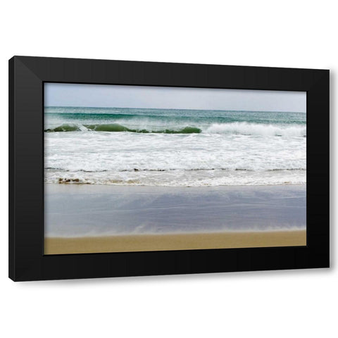 Beach Time Black Modern Wood Framed Art Print with Double Matting by Vila, Toni