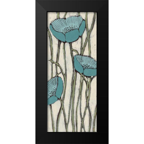 Bleu II Black Modern Wood Framed Art Print by MAJA