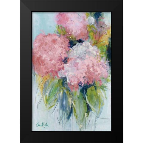 Pink Hydrangeas Black Modern Wood Framed Art Print by Bell, Emma