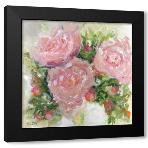 Wild Peonies Black Modern Wood Framed Art Print with Double Matting by Bell, Emma