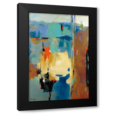 Waterfall Black Modern Wood Framed Art Print with Double Matting by Jackson, Victoria