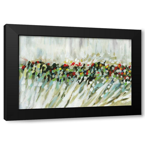 Poppy Swirls Black Modern Wood Framed Art Print with Double Matting by Parker, Karen Lorena