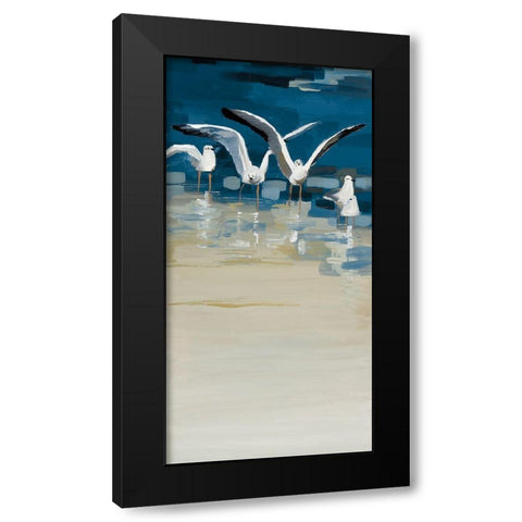 Beach Day Black Modern Wood Framed Art Print with Double Matting by Fitsimmons, A.