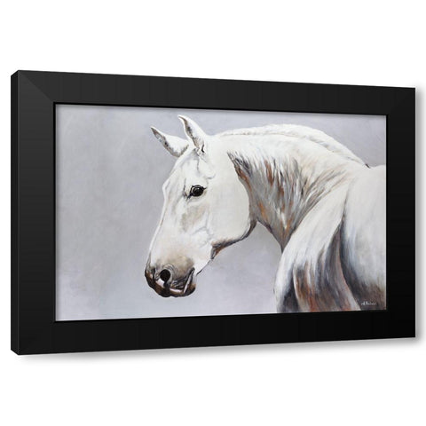Cheval Blanc Black Modern Wood Framed Art Print with Double Matting by Kadmiri, Aziz