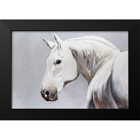 Cheval Blanc Black Modern Wood Framed Art Print by Kadmiri, Aziz