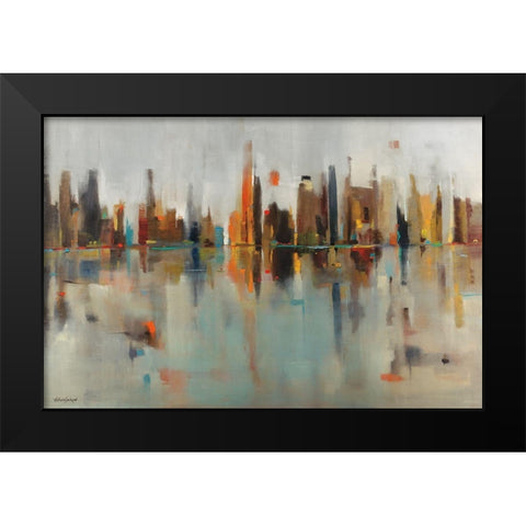 Golden Harbor Black Modern Wood Framed Art Print by Jackson, Victoria