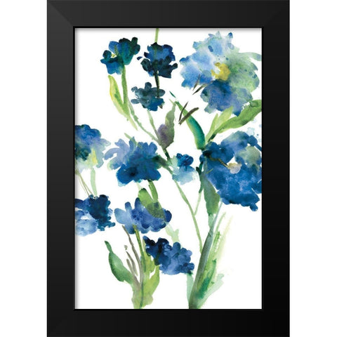 Blue Bliss II Black Modern Wood Framed Art Print by Meyers, Rebecca