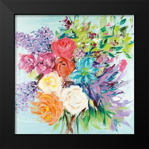 Wedding Flowers Black Modern Wood Framed Art Print by Bell, Emma