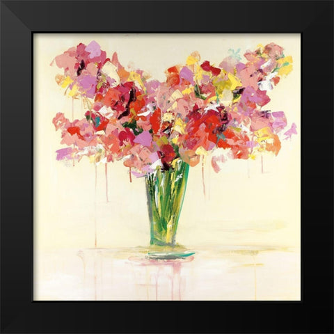 Vase of Red and Pink Black Modern Wood Framed Art Print by Bell, Emma