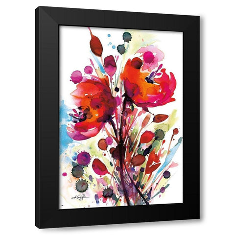 Floral Dream II Black Modern Wood Framed Art Print by Stanion, Kathy Morton