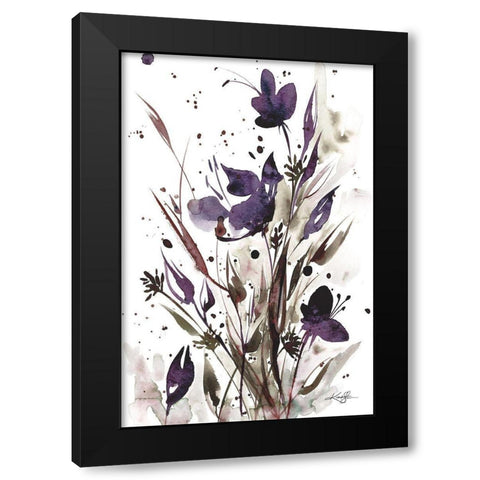 Floral Music I Black Modern Wood Framed Art Print by Stanion, Kathy Morton