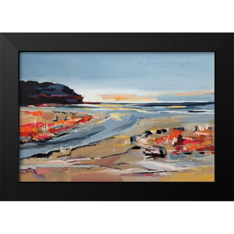 The Beach Black Modern Wood Framed Art Print by Fitzsimmons, A.