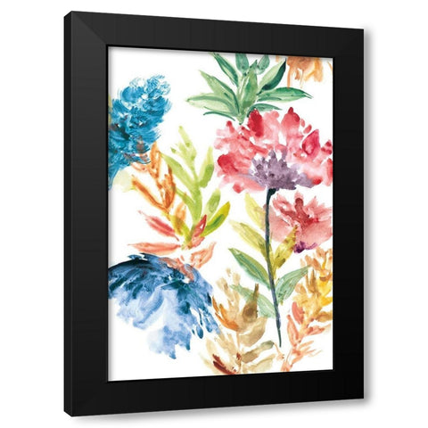 Lush Floral II Black Modern Wood Framed Art Print with Double Matting by Meyers, Rebecca